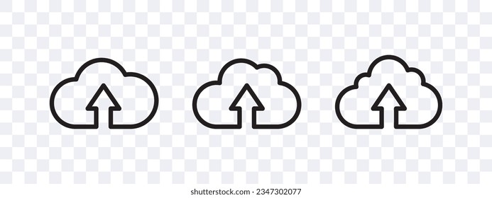 Cloud storage icons. Linear clouds. Functional icons for interfaces. Vector scalable graphics