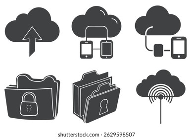 Cloud and Storage Icons vector file