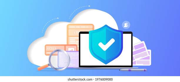 Cloud Storage Idea. Antivirus. Online Computing. Internet Database, Backup Server. Programming Equipment. Limited Access, Control Pass, Privacy Settings. Database With Cloud Server. Web Banner