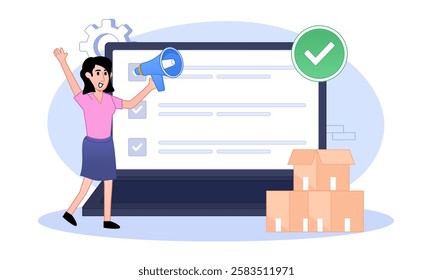 Cloud Storage Illustration, Virtual Storage in Internet. This illustration can be use for website, landing page, web, app, and banner. advertising list of product. Flat Vector