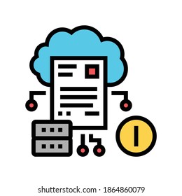 cloud storage incident color icon vector. cloud storage incident sign. isolated symbol illustration