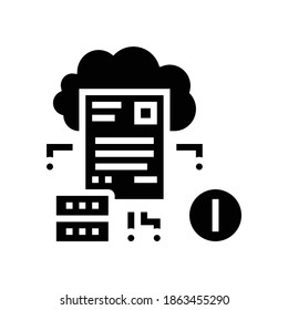 vector de icono de glifo de incidente de almacenamiento en la nube. signo de incidente de almacenamiento en la nube. símbolo de contorno aislado ilustración negra