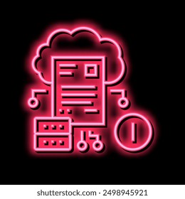 cloud storage incident neon light sign vector. cloud storage incident illustration