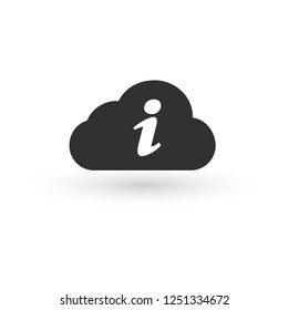 Cloud storage information or letter i linear icon. Thin line illustration. Web hosting info. . Vector illustration isolated on white background.