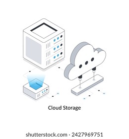 Cloud Storage isometric stock illustration. EPS File stock illustration