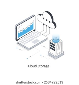 Illustration zum isometrischen Bestand von Cloud Storage. EPS-Datei Stockgrafik