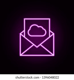 cloud storage letter neon icon. Elements of data secutity set. Simple icon for websites, web design, mobile app, info graphics