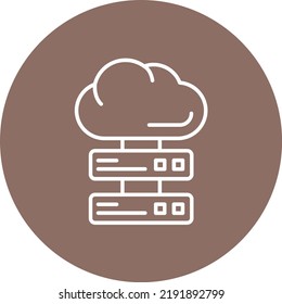 Cloud Storage line circle icon vector image. Can also be used for web apps, mobile apps and print media.