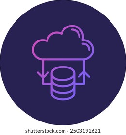 Cloud Storage Line Gradient Icon Design