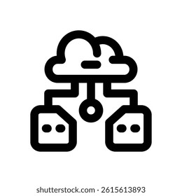 cloud storage line icon. Clean and minimalist vector icon for websites, mobile apps, presentations, and logos. Fully scalable and customizable for any project.