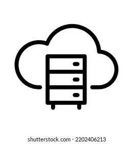 Cloud Storage Line Icon Illustration Vector Graphic