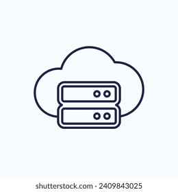 cloud storage line icon on white