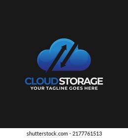 Cloud storage logo. Cloud data logo