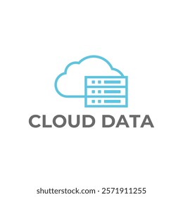 Cloud Storage Logo. Cloud Data Logo Design Template.