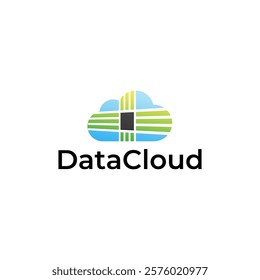 Cloud Storage Logo Design Template.