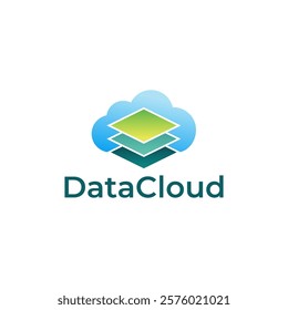 Cloud Storage Logo Design Template.