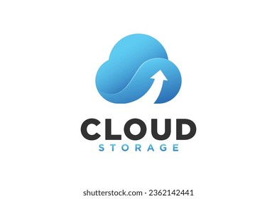 Cloud storage logo in a simple style