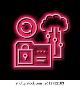 cloud storage neon light sign vector. cloud storage sign. isolated symbol illustration