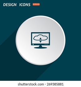 cloud storage on the computer. icon. vector design