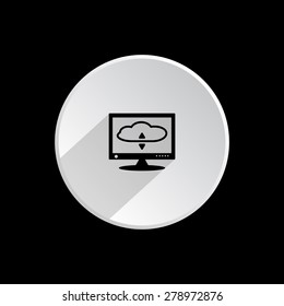 cloud storage on the computer. icon. vector design
