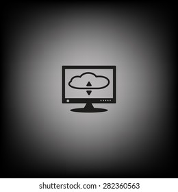 cloud storage on the computer. icon. vector design