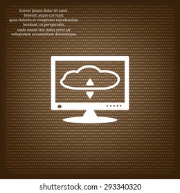 cloud storage on the computer. icon. vector design