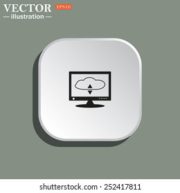 cloud storage on the computer, vector illustration, EPS 10