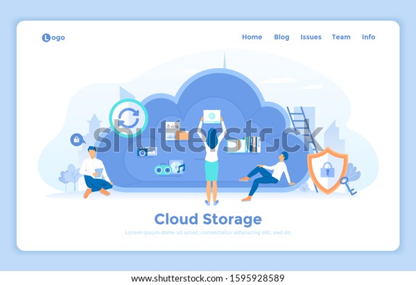 Cloud Storage Online Cloud Computing Network Stock Vector Royalty Free