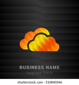Cloud Storage Orange, Yellow and Black silk fashion premium icon / Logo