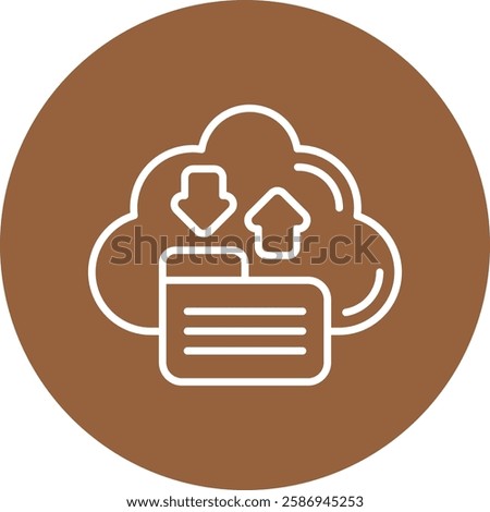 Cloud storage Outline Circle Style Icon Design