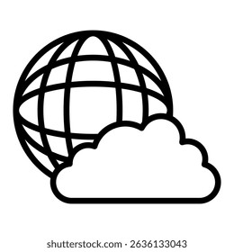 Cloud storage outline icon. Simple vector icon design in outline style. Editable vector format