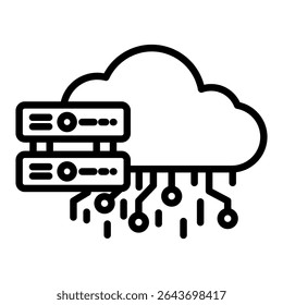 Cloud storage outline icon. Simple vector icon design in outline style. Editable vector format