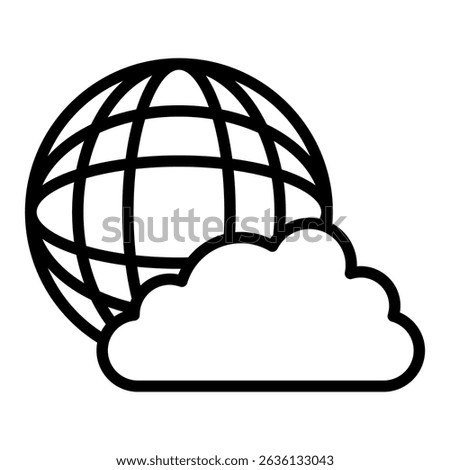 Cloud storage outline icon. Simple vector icon design in outline style. Editable vector format