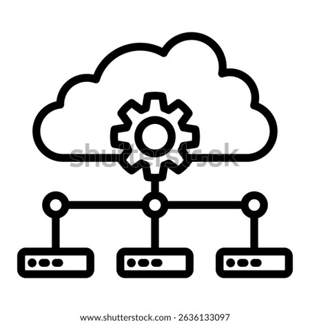 Cloud storage outline icon. Simple vector icon design in outline style. Editable vector format