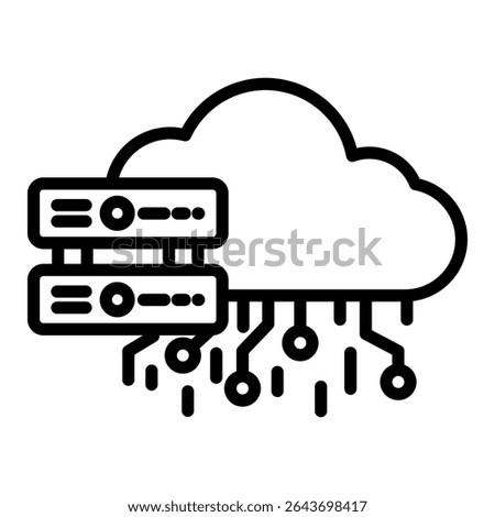 Cloud storage outline icon. Simple vector icon design in outline style. Editable vector format