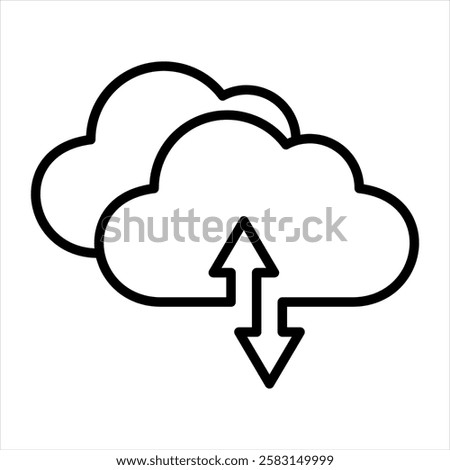 Cloud Storage Outline Icon Vector Illustration