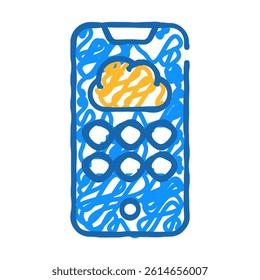 cloud storage phone files doodle icon sketch vector. cloud storage phone files sign. isolated symbol illustration