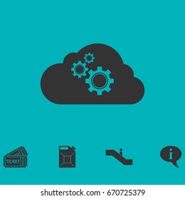 Cloud storage preferences icon flat. Simple vector symbol and bonus icon