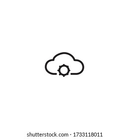 Cloud storage preferences icon. Cloud settings symbol. Line icon design for technology concept.