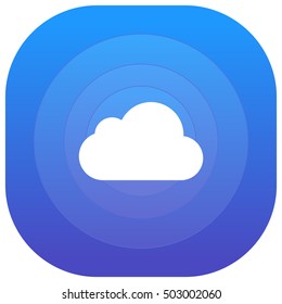 Cloud Storage Purple - blue circular UI/UX App Icon / Logo Design