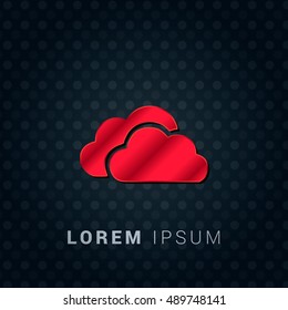 Cloud Storage Red chromium precious metallic 3D Icon / Logo Design