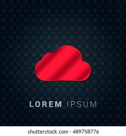 Cloud Storage Red chromium precious metallic 3D Icon / Logo Design