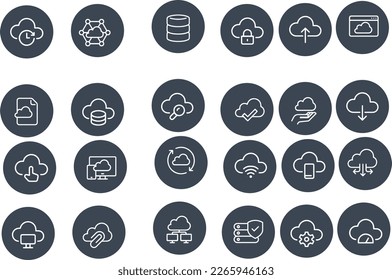 Cloud Storage - Regular Line Icons vector design