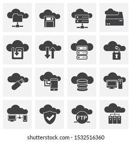 Cloud storage related icon on background for graphic and web design. Simple illustration. Internet concept symbol for website button or mobile app.