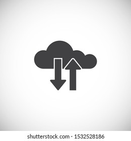 Cloud storage related icon on background for graphic and web design. Simple illustration. Internet concept symbol for website button or mobile app.