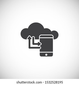 Cloud storage related icon on background for graphic and web design. Simple illustration. Internet concept symbol for website button or mobile app.