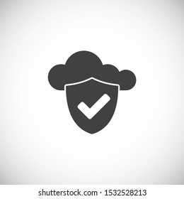 Cloud storage related icon on background for graphic and web design. Simple illustration. Internet concept symbol for website button or mobile app.
