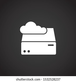 Cloud storage related icon on background for graphic and web design. Simple illustration. Internet concept symbol for website button or mobile app.