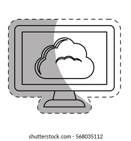 cloud storage related icons image sticker vector illustration design 