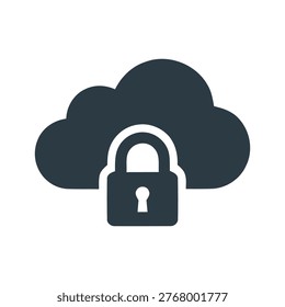 Cloud storage security padlock symbol